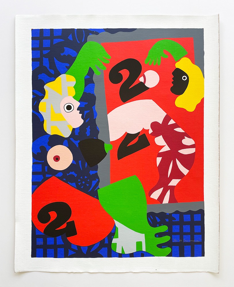 José de Guimarães - Serigrafia - Obra gráfica Mulher a ver-se ao espelho