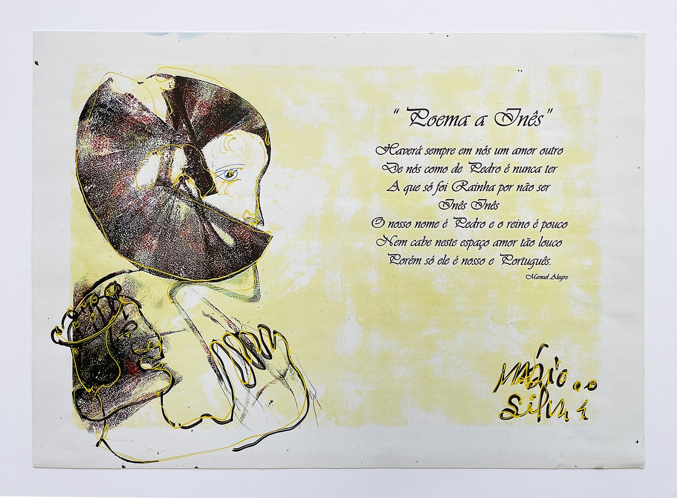 Mário Silva - Serigrafia - Obra gráfica Poema a Inês